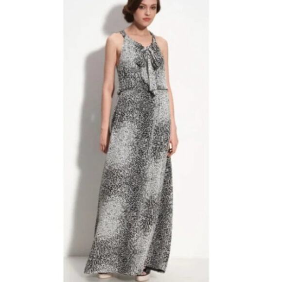PARKER Tie Front Printed Silk Georgette Maxi Dress xs - Picture 1 of 6